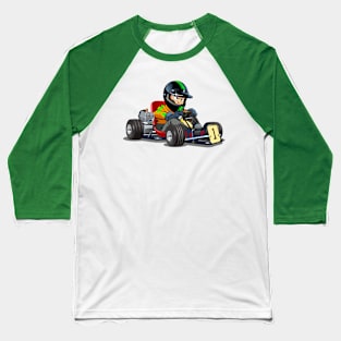 Cartoon kart with kid racer Baseball T-Shirt